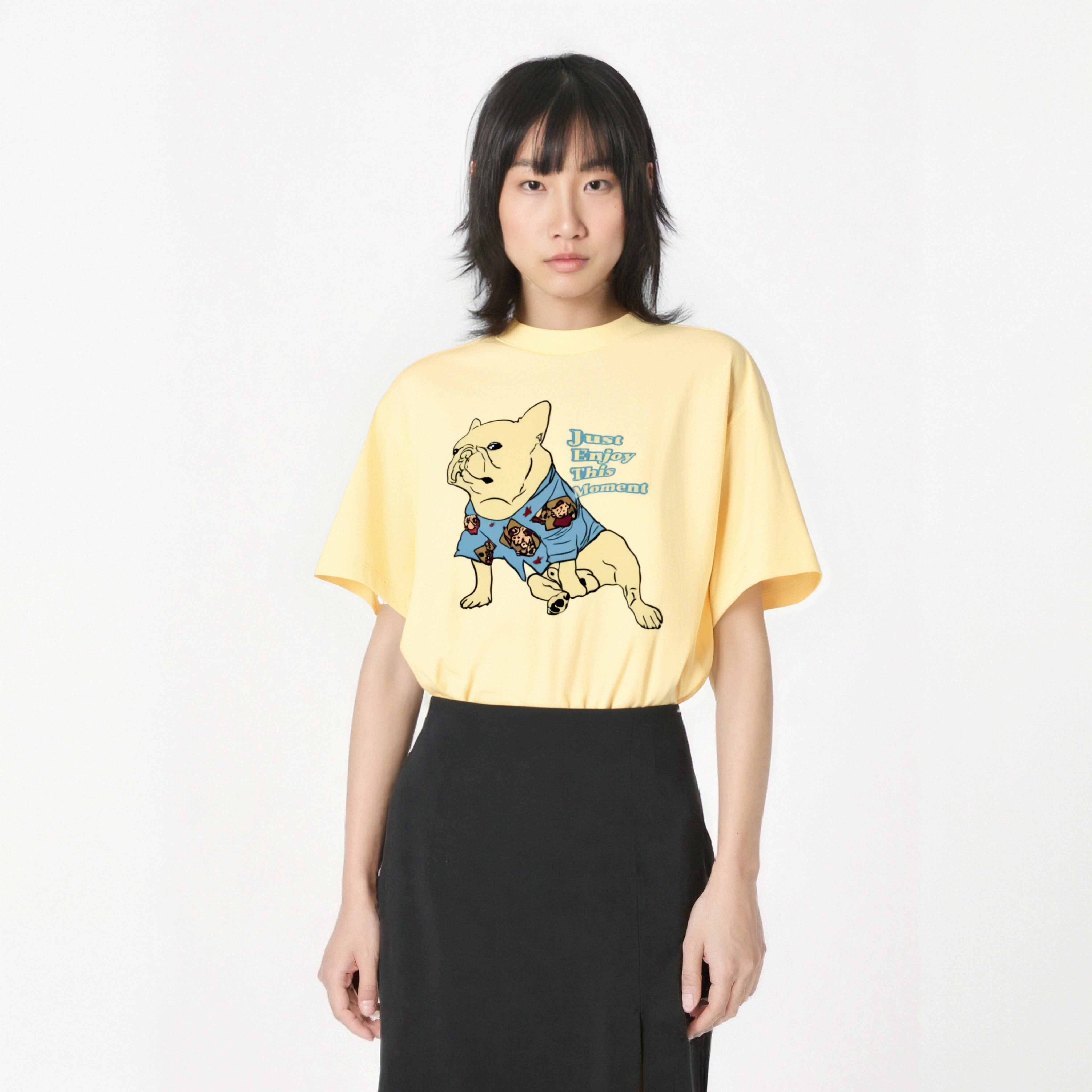 Just Enjoy This Moment Frenchie organic cotton T-shirt