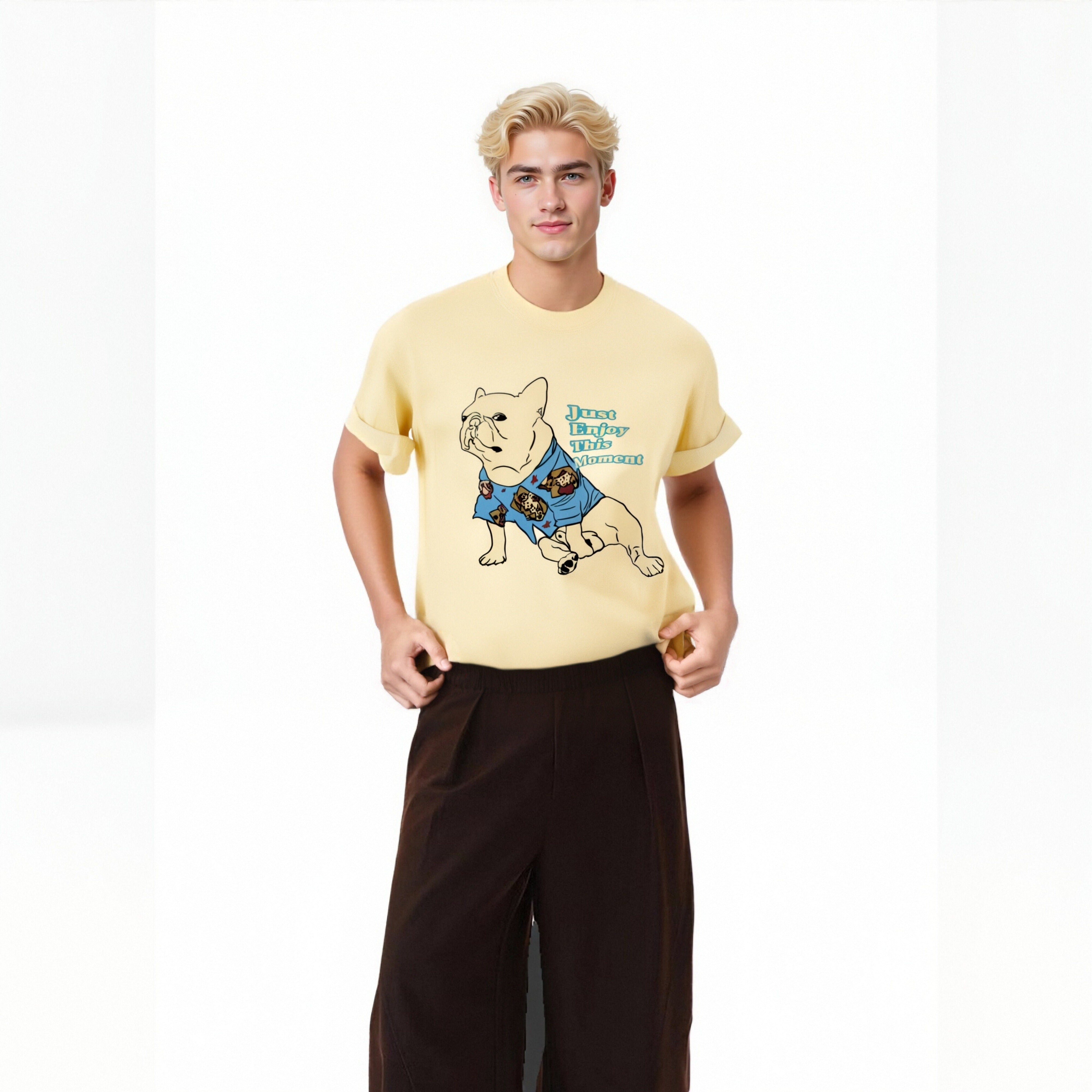 Just Enjoy This Moment Frenchie organic cotton T-shirt