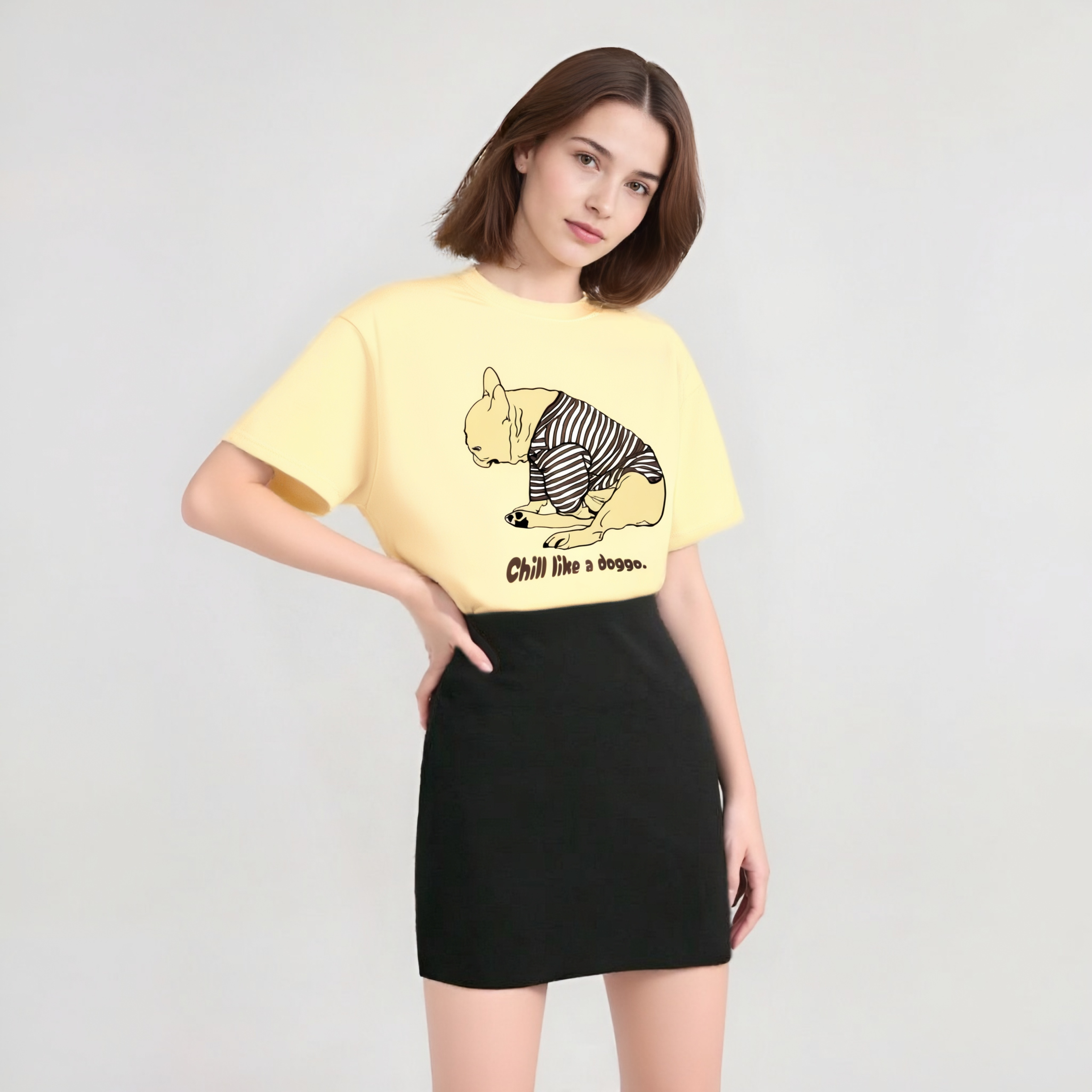 Chill like a doggo frienchie organic cotton T-shirt