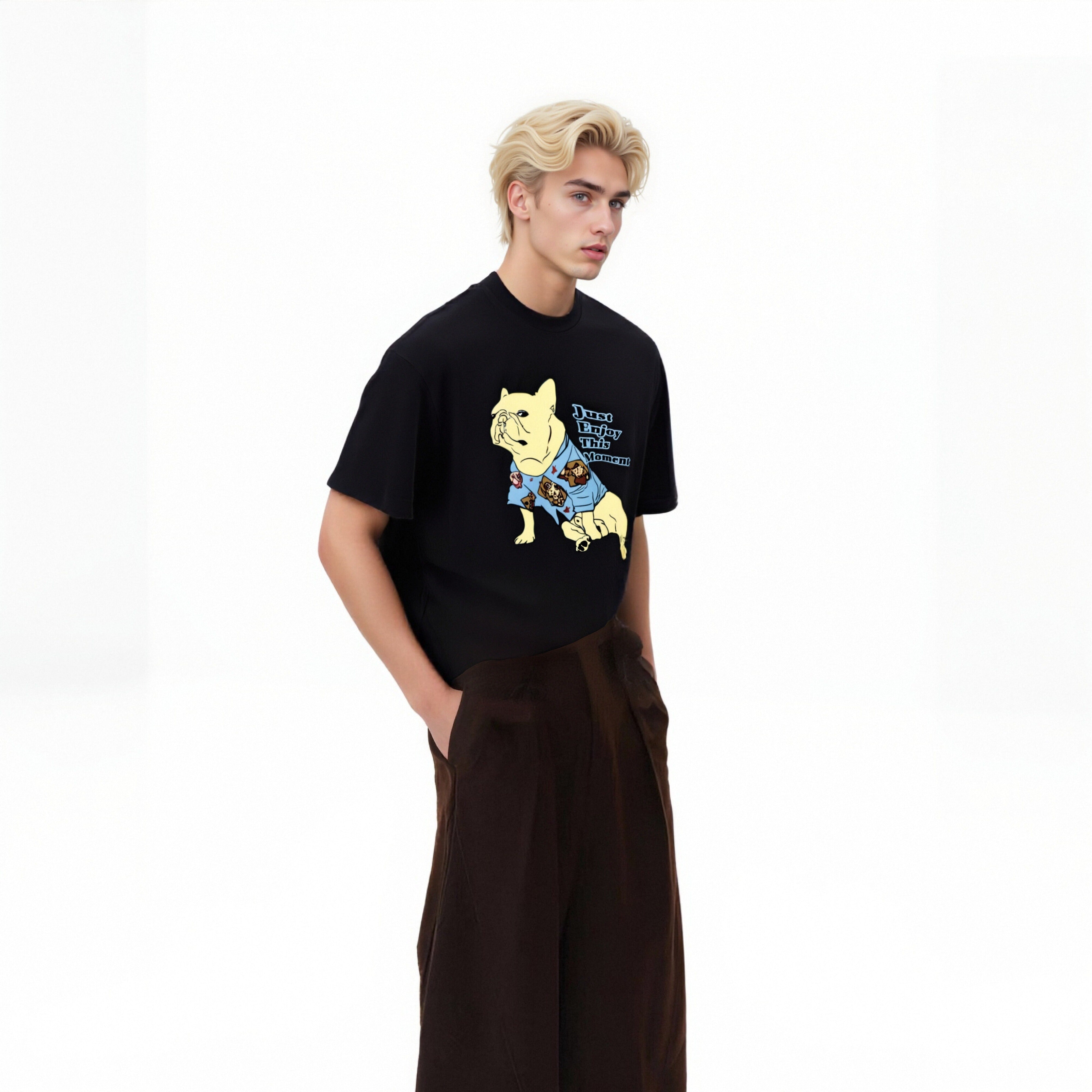 Just Enjoy This Moment Frenchie organic cotton T-shirt
