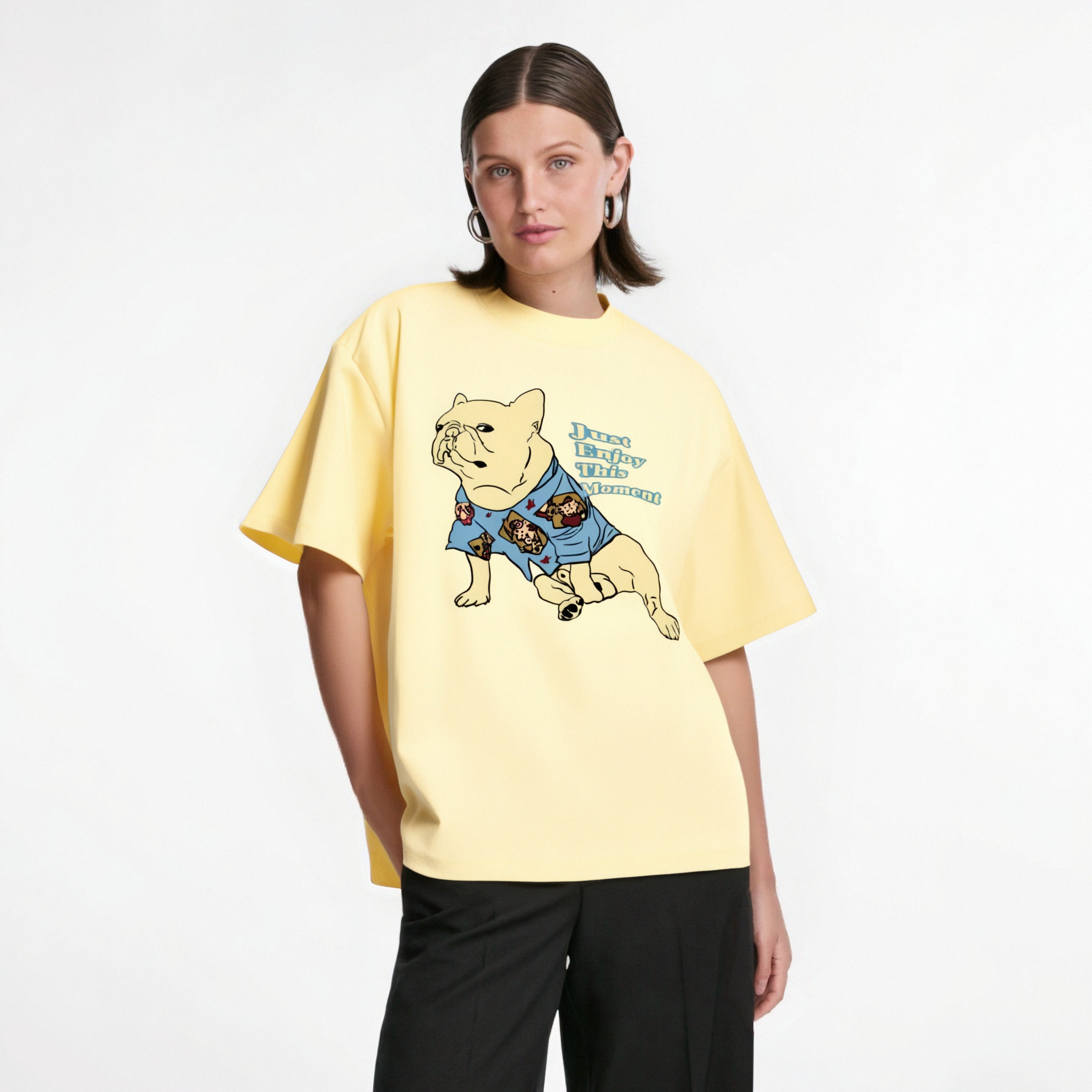 Just Enjoy This Moment Frenchie organic cotton T-shirt