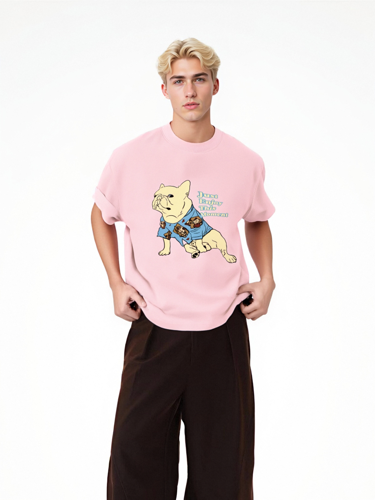 Just Enjoy This Moment Frenchie organic cotton T-shirt
