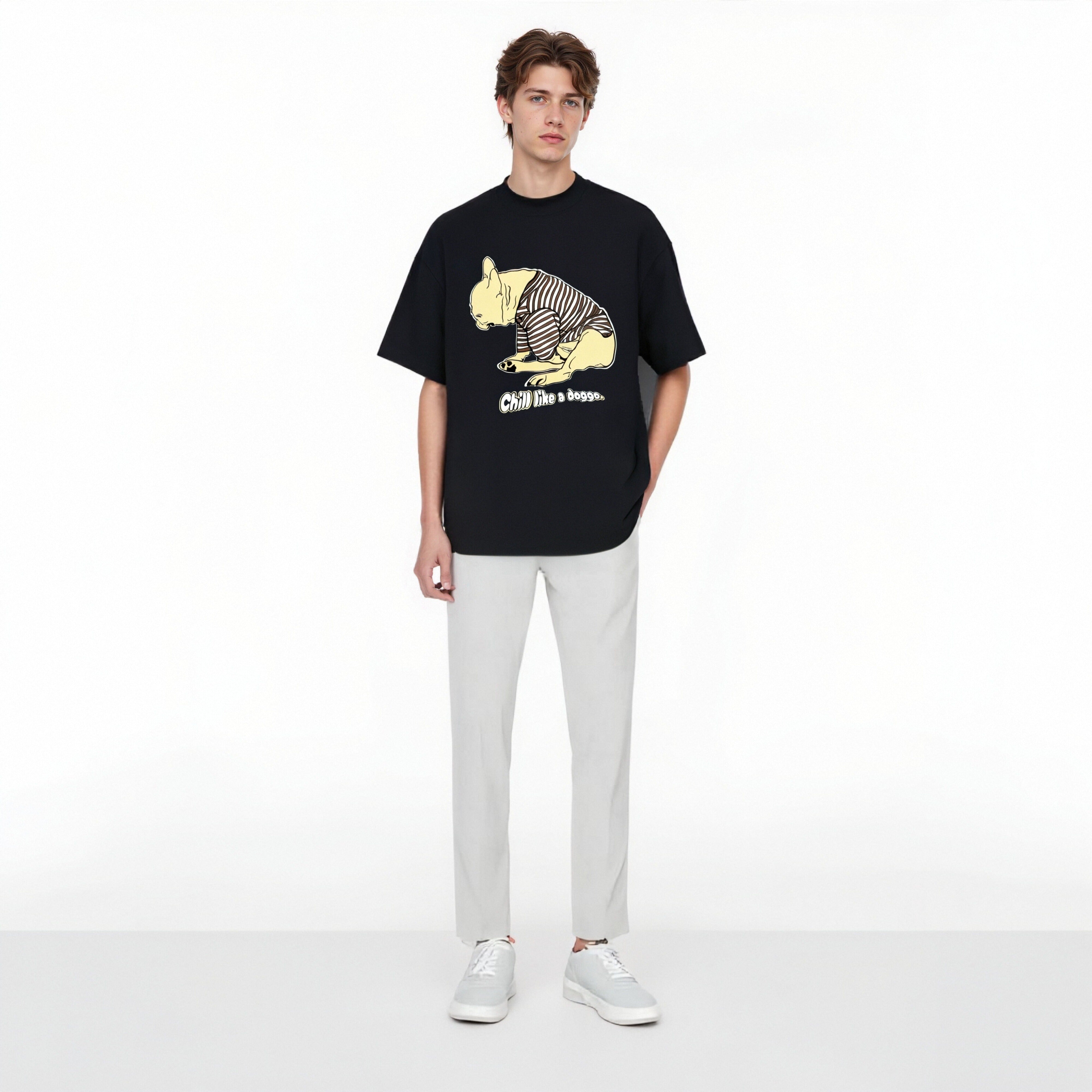 Chill like a doggo frienchie organic cotton T-shirt