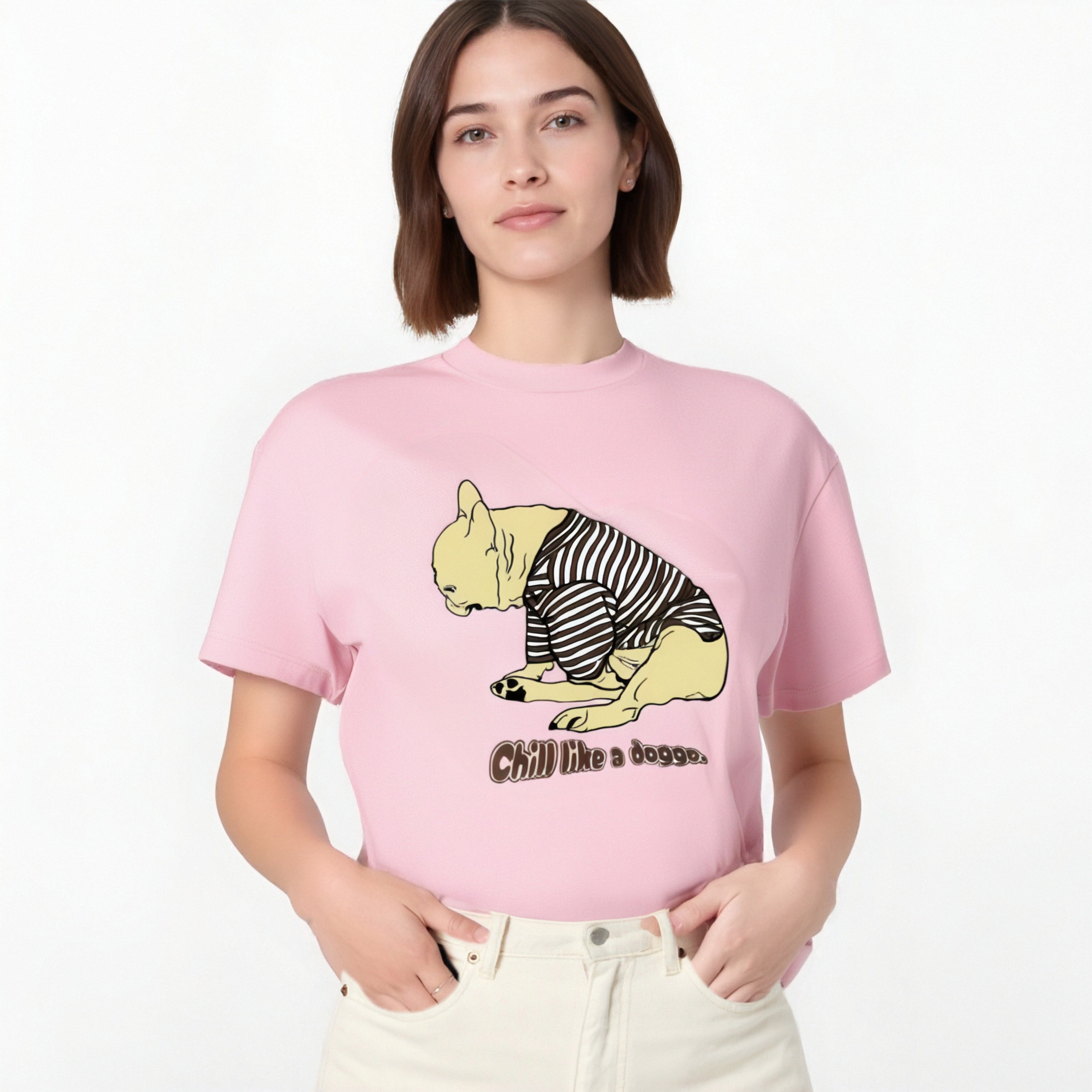 Chill like a doggo frienchie organic cotton T-shirt