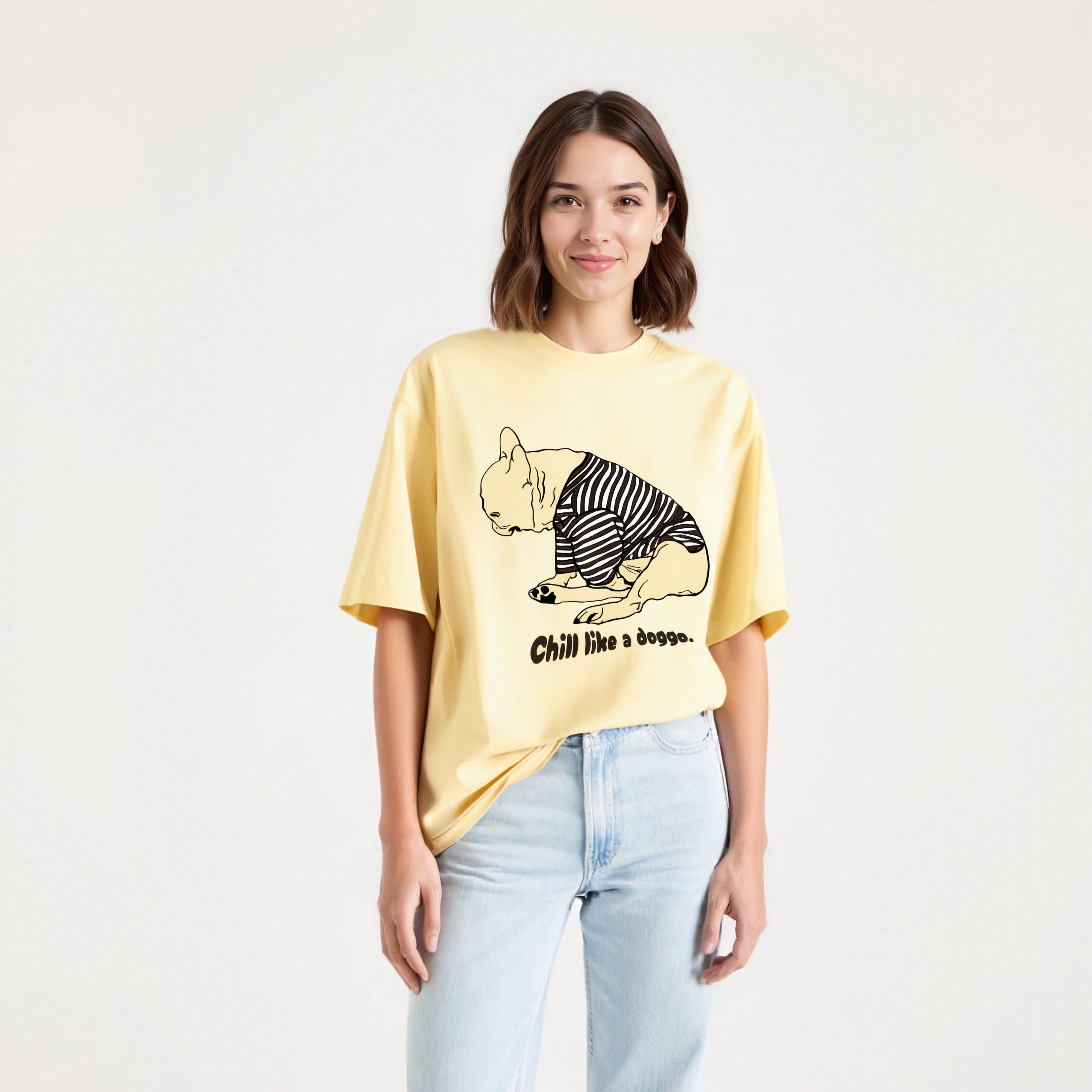 Chill like a doggo frienchie organic cotton T-shirt