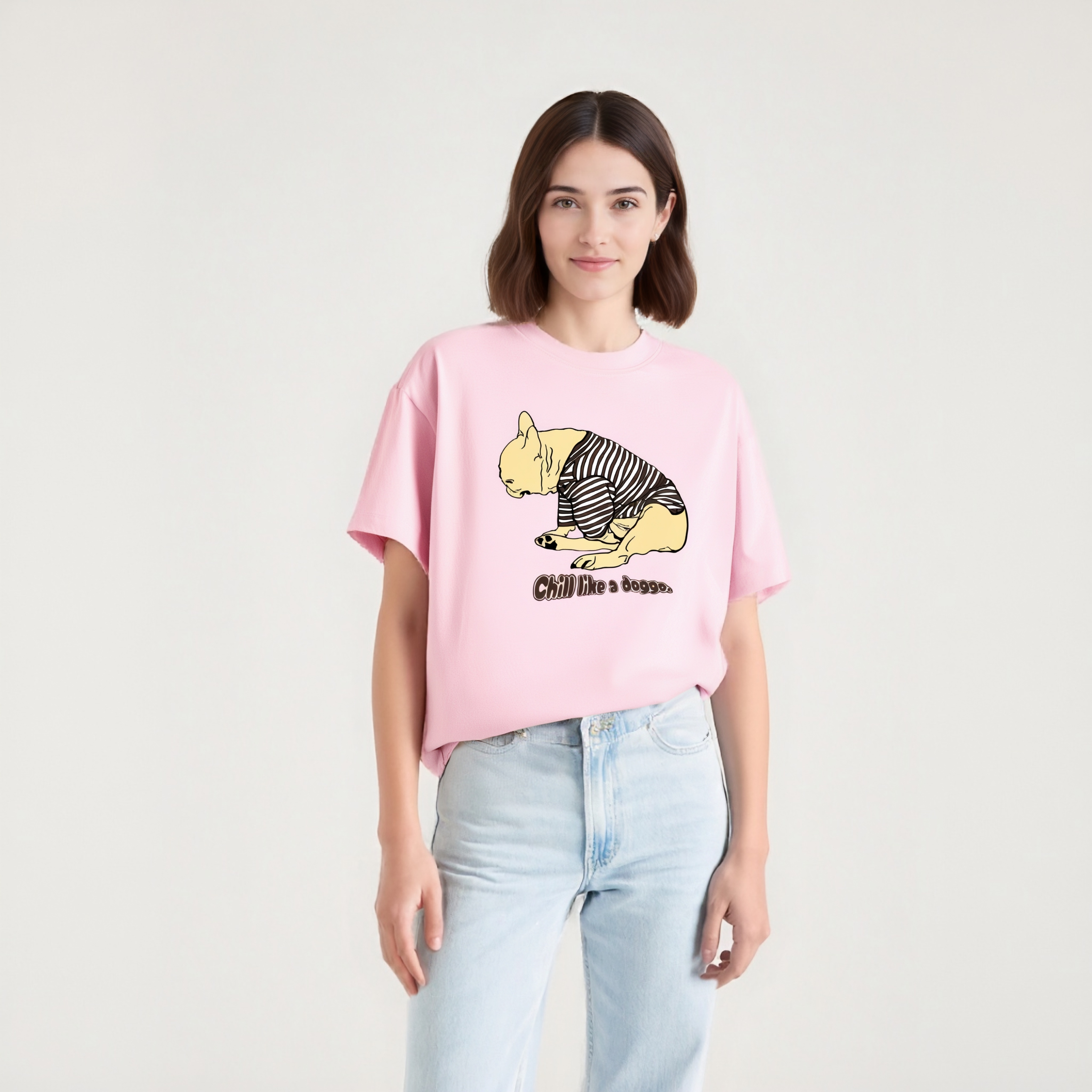 Chill like a doggo frienchie organic cotton T-shirt