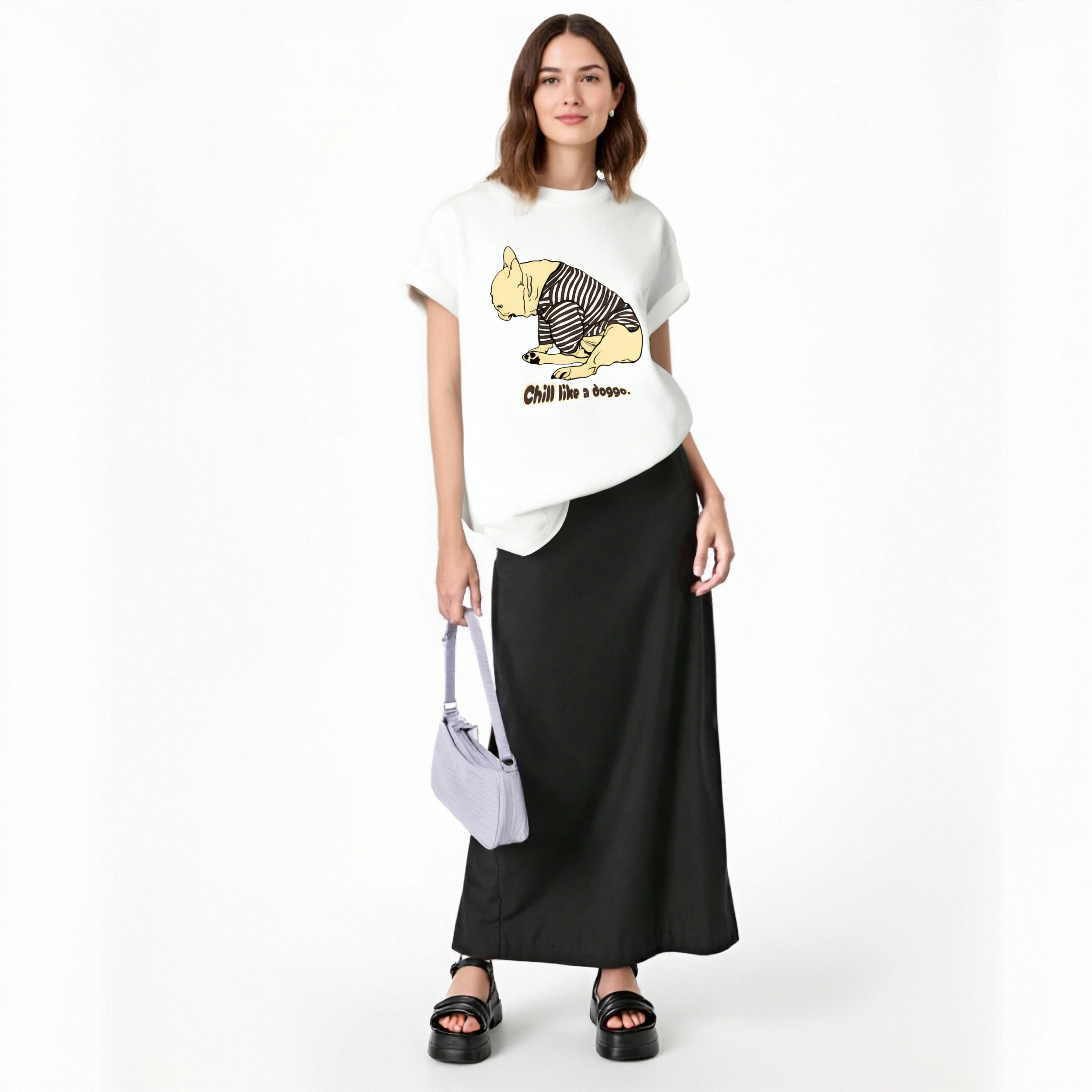 Chill like a doggo frienchie organic cotton T-shirt