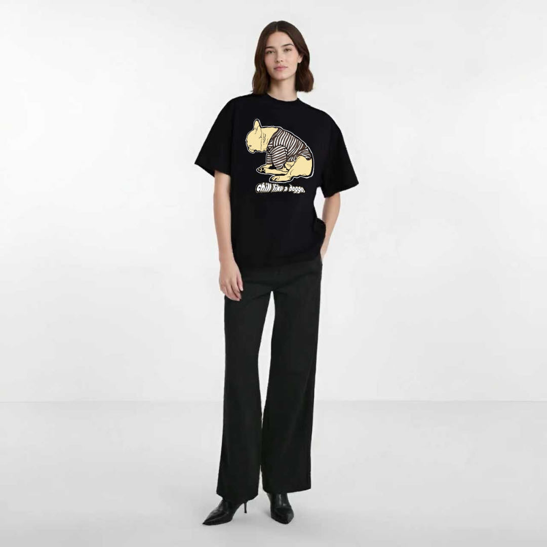 Chill like a doggo frienchie organic cotton T-shirt