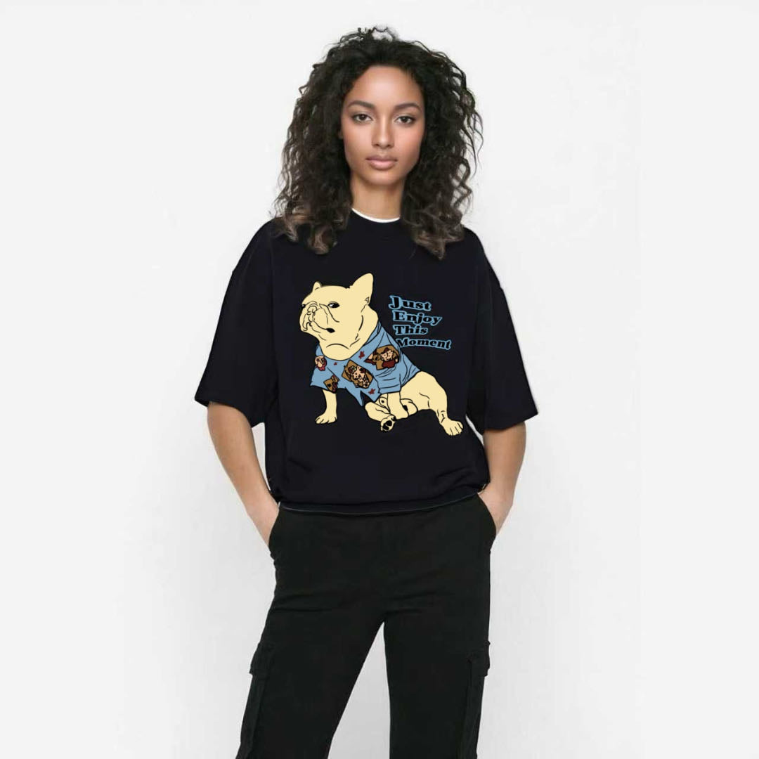 Just Enjoy This Moment Frenchie organic cotton T-shirt