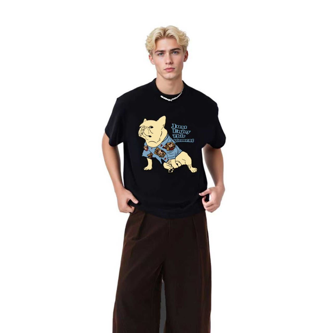 Just Enjoy This Moment Frenchie organic cotton T-shirt